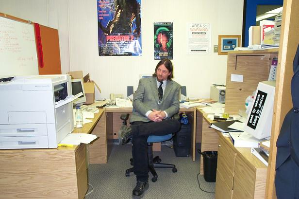 Console monkey in a suit